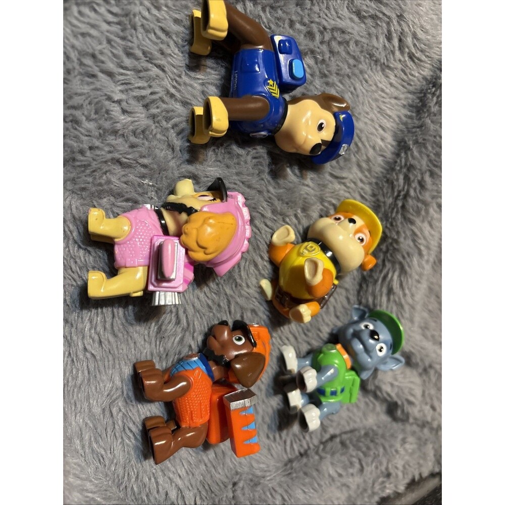 Lot 5 Nickelodeon Paw Patrol Figures Spinmaster Rubble Chase Toy Skye Rocky Zuma